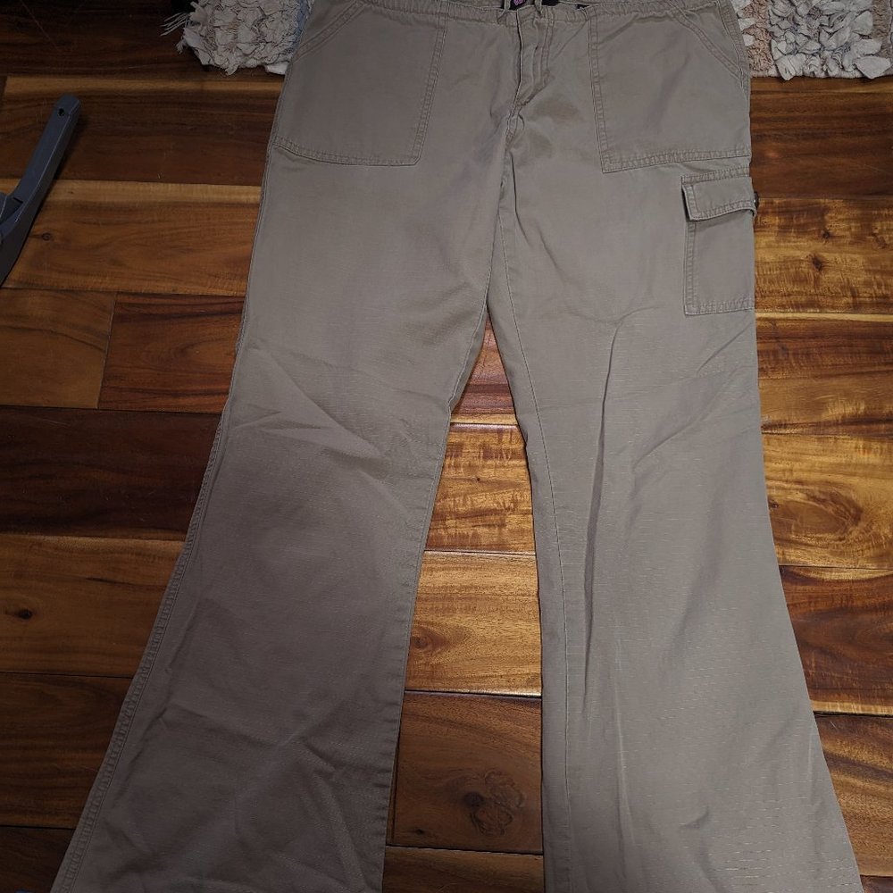 Y2K Bubblegum Khaki Cargo Flares